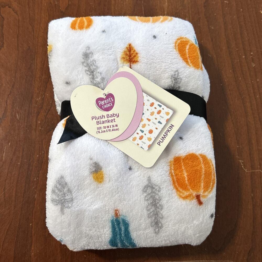 Parents Choice Halloween PUMPKIN Plush Baby Blanket 30x36in Fall 2025